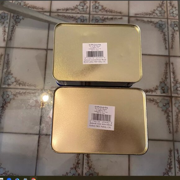 Vintage The Tin box Company of America Inc Christmas Tin Artwork Lot of 2 NEW - Picture 4 of 5